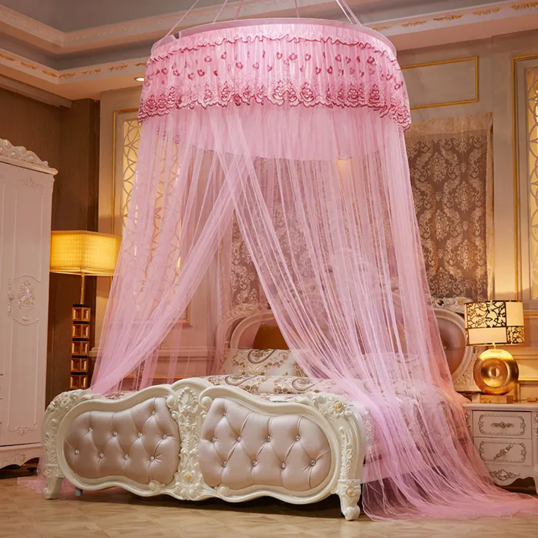 Moustiquaire pliante en dentelle bon marché, 100% polyester, princesse, fourniture ponctuelle